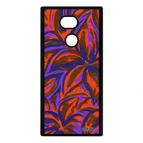 Coque Sony Xperia Xa2 Ultra Silicone Fleurs Bleu Case Floral Feuille Nature Housse Design Motif Effet Aluminium Peinture Fond 4g De