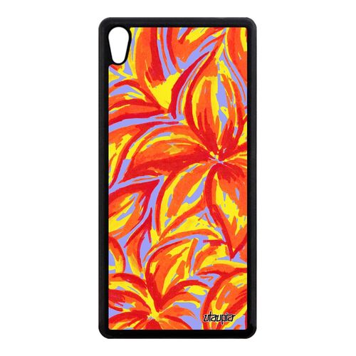 Coque Sony Xperia Xa Ultra Silicone Fleurs Floral Personnalisé Nature Cover Original Bouquet Motif Coloré Orange F3215 Peinture Etui