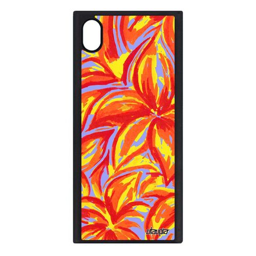 Coque Sony Xperia Xa1 Silicone Fleurs Floral Housse Telephone Nature Bouquet Original Orange Case Coloré Texture 4g Motif Peinture