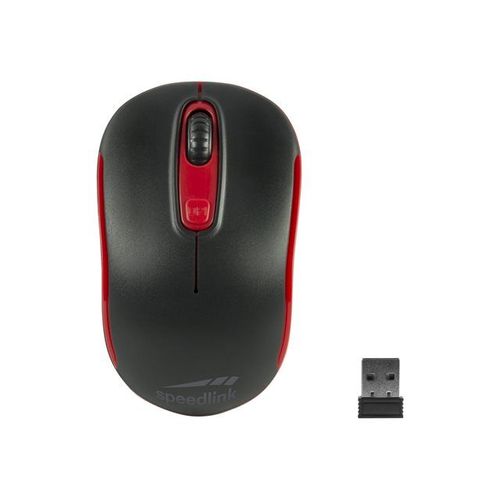 SPEEDLINK Ceptica - Souris - droitiers et gauchers - 3 boutons - sans fil - 2.4 GHz - récepteur sans fil USB - noir, rouge