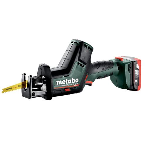 Metabo Scie sabre sans fil PowerMaxx SSE 12 BL, Coffret - 12V 2x4Ah LiHD + ASC 55 - 602322800