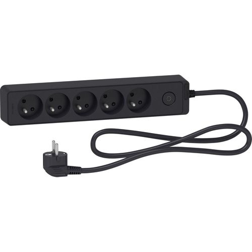 Rallonge Multiprise SCHNEIDER 5 Prises 2P+T Anthracite 1,5m