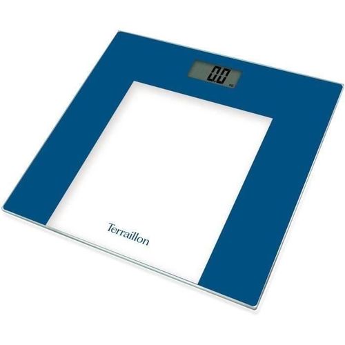 Pese Personne - Terraillon - Tp1000 - Éléctronique - Bleu - Capacité 150 Kg - Plateau Verre - 30x30 Cm