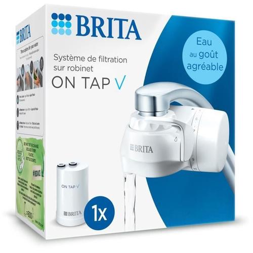 Systeme de filtration sur robinet - BRITA - ON TAP V - 600 L d'eau filtrée / 4 mois - 3 modes d'utilisations - 5 adaptateurs inclus