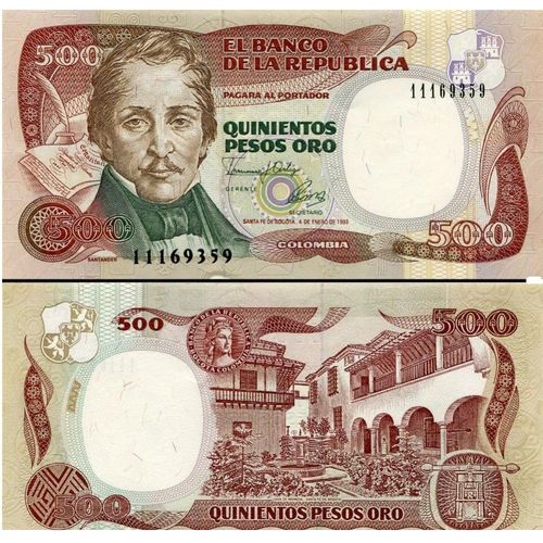 Billet Colombie 500 Pesos