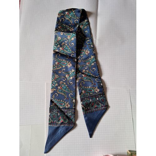 Cravate/Foulard Étroit En Cachemire Bleu