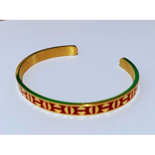 Bracelet En Acier, Inoxydable, Doré Et Rouge