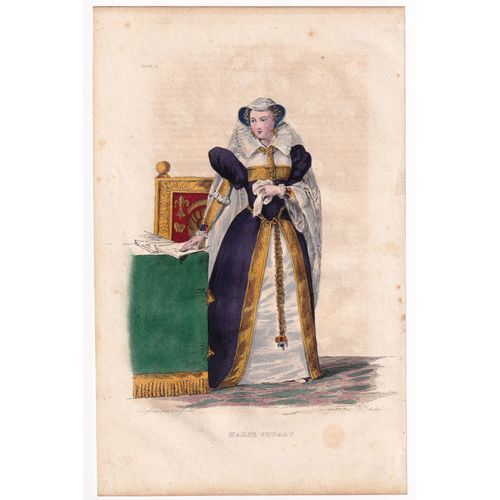 Gravure 1839 Portrait Marie Stuart Marie Ire Reine D'écosse Mary Queen Of Scots