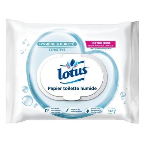 Lot De 10 - Lotus Sensitive Papier Toilette Humide - 42 Feuilles 