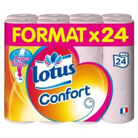 Lotus Confort Papier Toilette Rose Aquatube 24 Rouleaux (Lot De 4) 