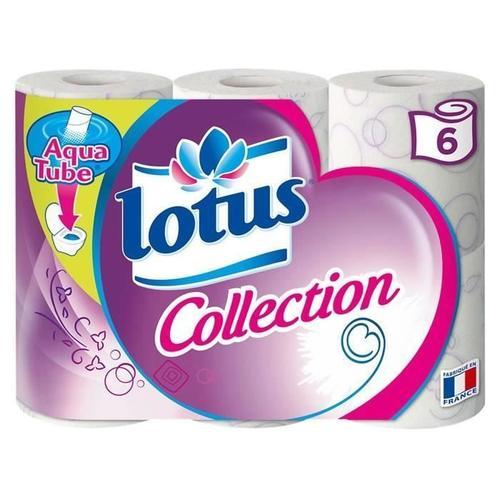 Lot De 8 - Lotus : Collection - Papier Toilette Décoré Aquatube 2 Épaisseurs 6 Rouleaux 