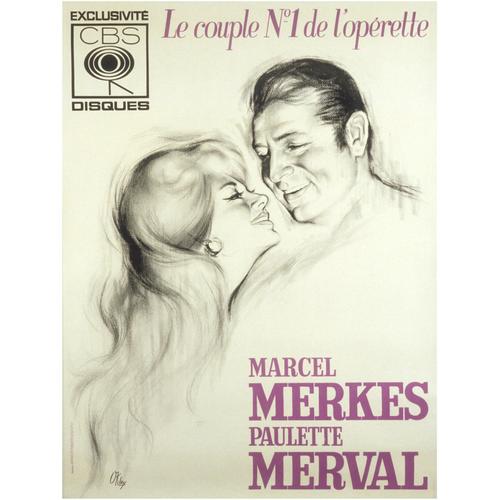 Affiche Marcel Merkes Paulette Merval Le Couple N°1 De L¿Opérette