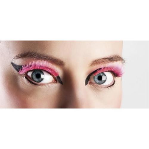 Faux Cils Rose Fluo Pour Deguisement Carnaval,