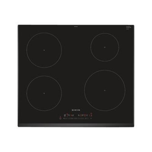 Siemens iQ100 EH651FEB1E - Table de cuisson à induction - 4 plaques de cuisson - Niche - largeur : 56 cm - profondeur : 49 cm - noir - avec bord avant avec facettes