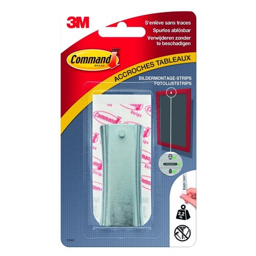 Accroches cadres 3M Command¿ à Tête clou avec languettes larges, 2  languettes larges, 2,2 kg