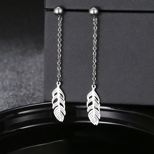 Jopmotcharm-Boucles D'oreilles En Acier Inoxydable Pour Femme, Lignes Esthétiques, Feuilles, Bijoux De Ix, Cadeaux Fins Pour Amis, Mode