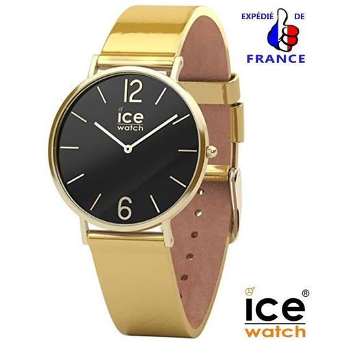 Montre Ice Watch Pour Femme / Fille - City Sparkling Metal Gold - Cuir Doré - 015084