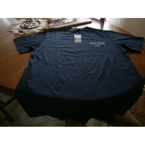 Tee-Shirt Manches Courtes Bleu Marine Taille Xl Marque Volcom Neuf Avec Etiquette