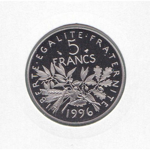 Rare 5 Francs Semeuse 1996 Du Coffret Be - Neuve Sous Capsule
