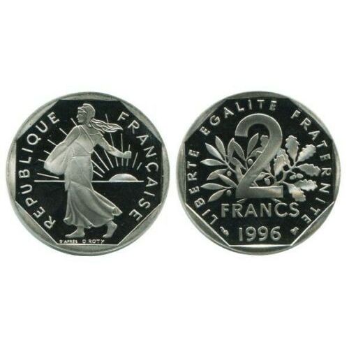 Rare 2 Francs Semeuse 1996 Du Coffret Be - Neuve Sous Capsule