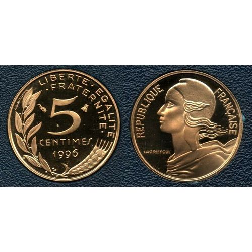 Rare 5 Centimes Marianne 1996 Du Coffret Be - Neuve Sous Capsule