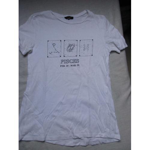 T-Shirt Blanc "Poisson", Xxs