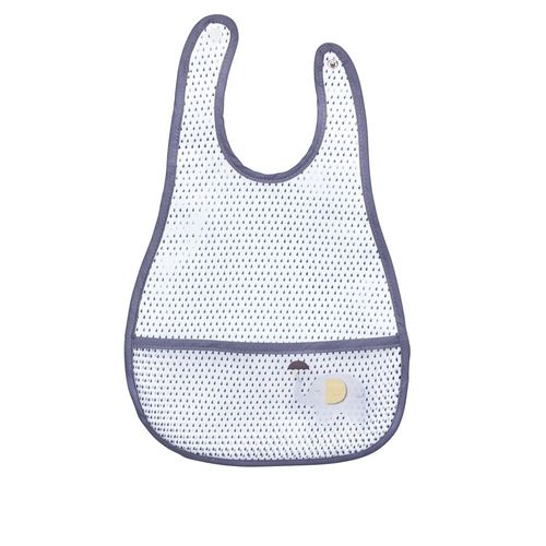 Bavoir Plastifié Babyfan Gris Clair - Sauthon Baby Deco