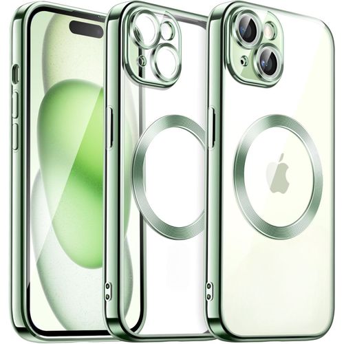Coque Silicone Pour Iphone 15 Couleur Vert Compatible Magsafe Little Boutik®