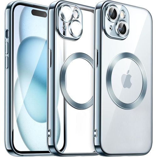 Coque Silicone Pour Iphone 15 Plus Couleur Bleu Compatible Magsafe Little Boutik®