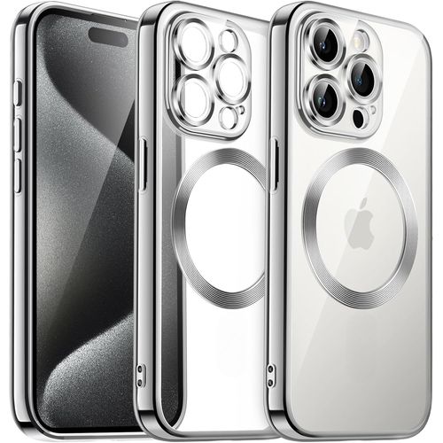 Coque Silicone Pour Iphone 15 Pro Max Couleur Argent Compatible Magsafe Little Boutik®