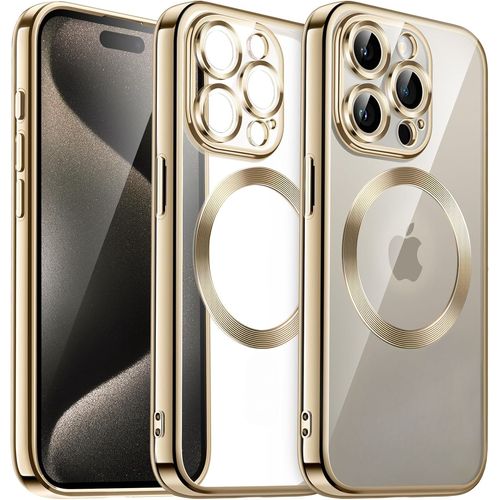 Coque Silicone Pour Iphone 15 Pro Couleur Or Compatible Magsafe Little Boutik®