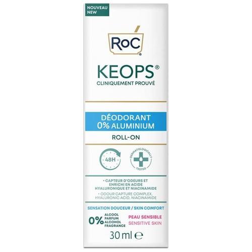 Roc Keops Déodorant Roll-On Peau Sensible 0% Aluminium 30 Ml 