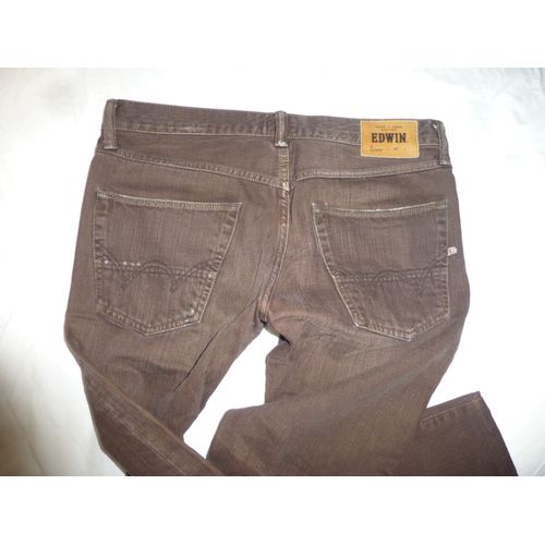 Jean Edwin Ed-47 Regular W32 X L30 13 Oz Chocolat