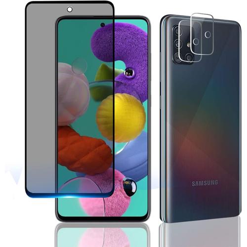 Protection Écran Verre Trempé Anti-Espion 9h Anti-Rayures Pour Samsung Galaxy A51/A 51 5g - Lot De 2 Pièces