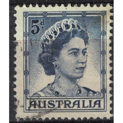 Australie 1959 Oblitéré Used Queen Reine Elizabeth Ii Type A Violet Bleu Su
