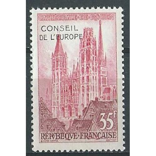 Cathédrale De Rouen, Timbre De Service Surchargé Conseil De L'europe 1958 Neuf** N° 16
