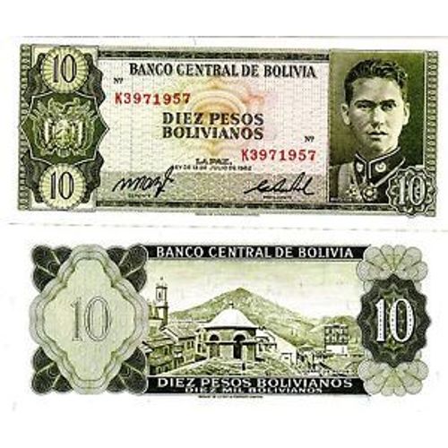 Billet Bolivie 10 Bolivianos - 1962