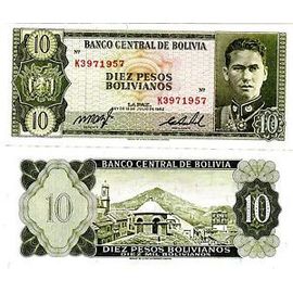 Billet Bolivie 10 Bolivianos - 1962