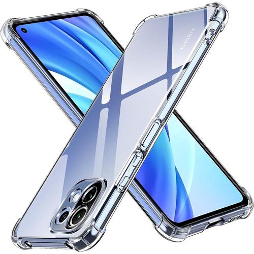 Coque Pour Xiaomi Mi 11 Lite 4g/5g/Ne, Ultra Transparent Étui De Protection En Silicone Antichoc Avec Coins Renforcés, Clair Mince