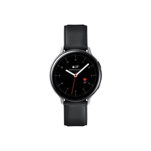 Samsung Galaxy Watch Active 2 - 44 Mm - Acier Inoxydable Argent - Montre Intelligente Avec Bande - Cuir - Noir - Affichage 1.4" - 4 Go - Wi-Fi, Nfc, Bluetooth - 42 G