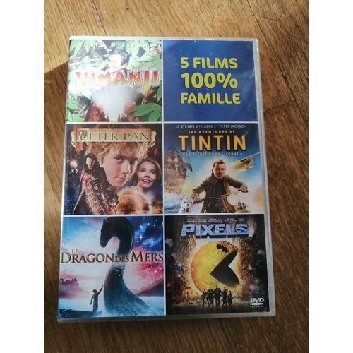 Coffret Jumanji + Peter Pan + Pixels + Dragon Des Mers + Tintin