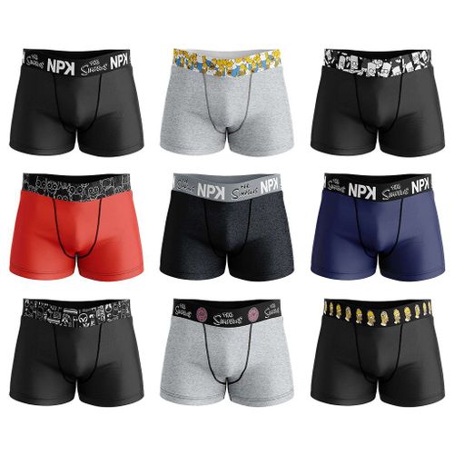Boxer No Publik Featuring Simpsons Homme Confort Et Fantaisie En Coton -Assortiment Modèles Photos Selon Arrivages- Pack De 6 Boxers Surprise En Coton