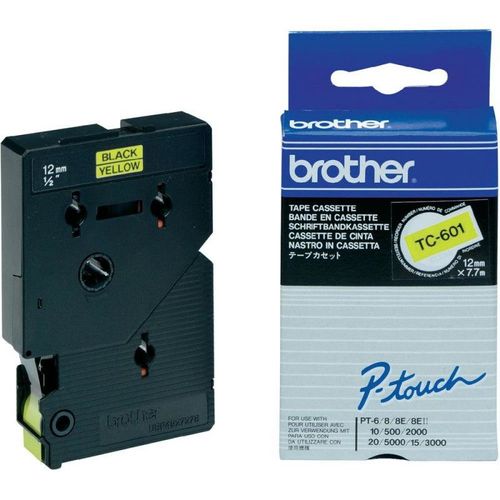 Brother - Noir, jaune - Rouleau (1,2 cm x 8 m) 1 rouleau(x) ruban laminé - pour P-Touch PT-2000, PT-3000, PT-500, PT-5000, PT-8E