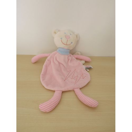 Doudou Ours Anges Ailes Blanc Rose Sigikid