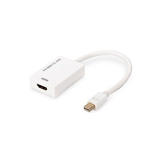 ASSMANN - Adaptateur vidéo - Mini DisplayPort mâle pour HDMI femelle - 20 cm - blanc - actif, moulé