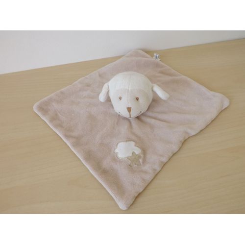 Doudou Mouton Agneau Blanc Beige Bout'chou Monoprix