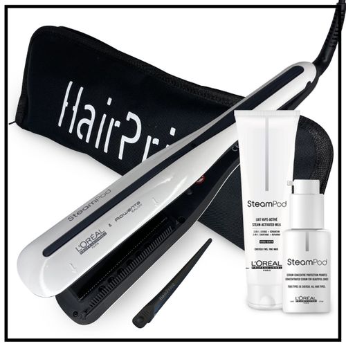 L'oréal - Steampod 3 + Lait Cheveux Fins + Sérum + Trousse Hairprice Noire + Barette