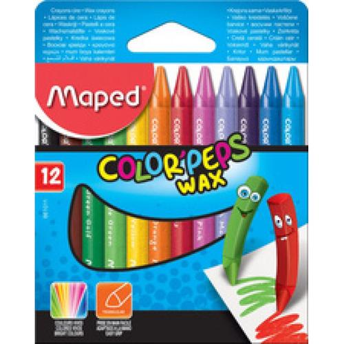 Maped Crayon De Cire Color'peps Wax, 'tui En Carton De 18