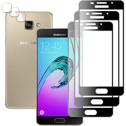 6 Pezzi Pellicola Vetro Temperato For Samsung Galaxy A5 2016 A510 Hd Pellicola- 3* Nero Vetro Temperato Pellicola Protettiva + 3* Fo