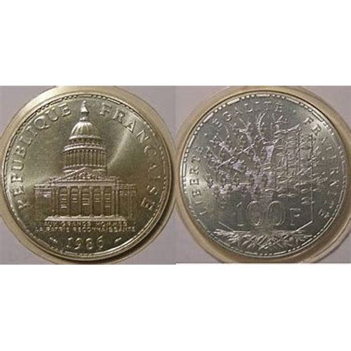 France = Pièce De 100 Francs, En Argent, Type Panthéon , Année 1986, Millésime Rare